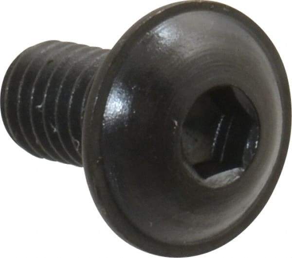 Made in USA - #10-32 UNF Hex Socket Drive, Button Screw - Alloy Steel, Black Oxide Finish, Fully Threaded, 3/8" Length Under Head - Americas Industrial Supply