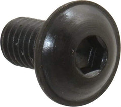 Made in USA - #10-32 UNF Hex Socket Drive, Button Screw - Alloy Steel, Black Oxide Finish, Fully Threaded, 3/8" Length Under Head - Americas Industrial Supply