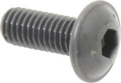 Made in USA - #10-32 UNF Hex Socket Drive, Button Screw - Alloy Steel, Black Oxide Finish, Fully Threaded, 1/2" Length Under Head - Americas Industrial Supply