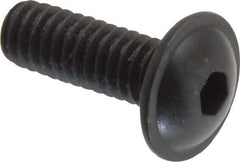 Made in USA - #8-32 UNC Hex Socket Drive, Button Screw - Alloy Steel, Black Oxide Finish, Fully Threaded, 1/2" Length Under Head - Americas Industrial Supply