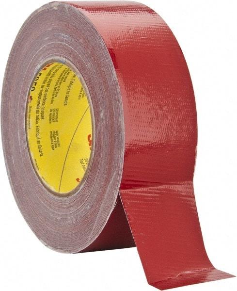 3M - 2" Wide x 45 Yd Long Red Polyethylene Film Masking Tape - Series 5959, 12 mil Thick, 35 In/Lb Tensile Strength - Americas Industrial Supply