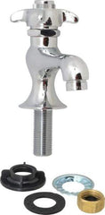 B&K Mueller - Standard, One Handle Design, Chrome, Round Deck Plate Single Mount Faucet - 4 Spoke Handle - Americas Industrial Supply