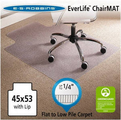 ES Robbins - 53" Long x 45" Wide, Chair Mat - Single Lip, Beveled Edge Style - Americas Industrial Supply