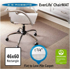 ES Robbins - 60" Long x 46" Wide, Chair Mat - Rectangular, Beveled Edge Style - Americas Industrial Supply