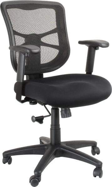 ALERA - 36-5/8 to 42-7/8" High Mid Back Chair - 25" Wide x 26" Deep, Mesh Seat, Black - Americas Industrial Supply