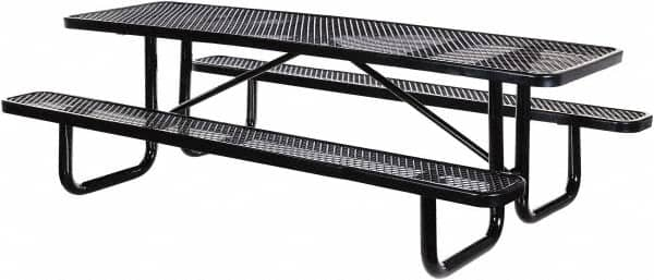 Vestil - 96" Long x 61-5/8" Wide x 30.38" High Stationary Activity/Utility Table without Back Rests - Black, Steel - Americas Industrial Supply