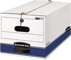 BANKERS BOX - 1 Compartment, 15 Inch Wide x 24 Inch Deep x 10 Inch High, File Storage Box - Paper, White and Blue - Americas Industrial Supply