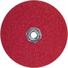 Norton - 7" Diam 5/8-11 Threaded Hole 24 Grit Fiber Disc - Very Coarse Grade, Ceramic Alumina, 8,600 Max RPM - Americas Industrial Supply