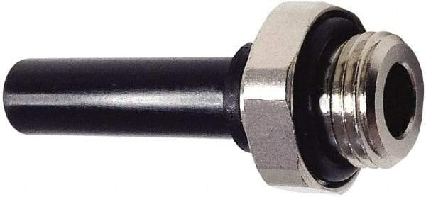 Legris - 6mm Outside Diam, 1/8 BSPP, Nickel Plated Brass Push-to-Connect Tube Male Standpipe - 290 Max psi, Tube to Male BSPP Connection, Nitrile O-Ring - Americas Industrial Supply