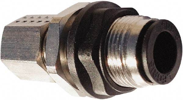 Legris - 10mm Outside Diam, Nickel Plated Brass Push-to-Connect Tube Bulkhead Union - 290 Max psi, Tube to Tube Connection, Nitrile O-Ring - Americas Industrial Supply