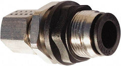 Legris - 12mm Outside Diam, Nickel Plated Brass Push-to-Connect Tube Bulkhead Union - 290 Max psi, Tube to Tube Connection, Nitrile O-Ring - Americas Industrial Supply