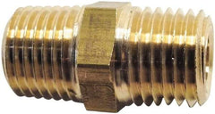 Legris - 1/4 Male Thread, Brass Industrial Pipe Hex Nipple - MBSPT, 1,450 psi - Americas Industrial Supply