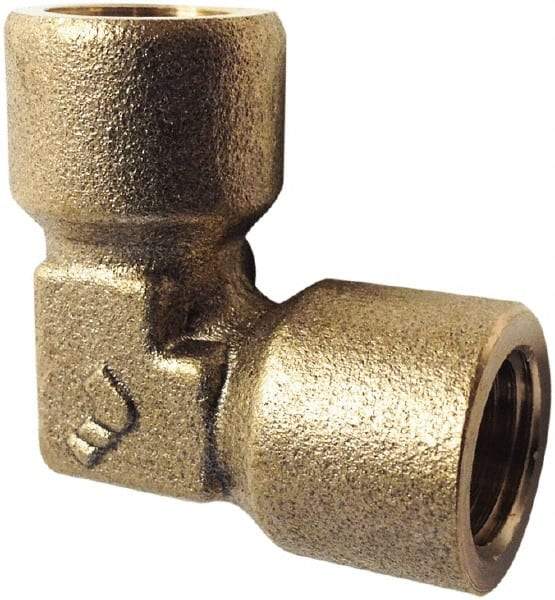 Legris - 1/4 Female Thread, Brass Industrial Pipe 90° Female Elbow - FBSPP, 3,626 psi - Americas Industrial Supply