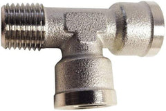 Legris - 1/8 Male Thread x 1/8 Female Thread, Nickel Plated Brass Industrial Pipe Street Tee - MBSPT x FBSPP, 870 psi - Americas Industrial Supply