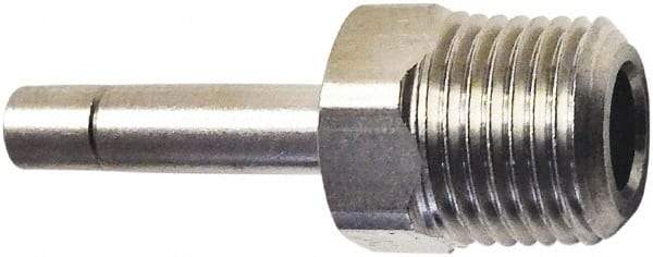 Legris - 8mm Outside Diam, 1/4 BSPT, Nickel Plated Brass Push-to-Connect Tube Male Stud Standpipe - 435 Max psi, Tube to Male BSPT Connection, FKM O-Ring - Americas Industrial Supply