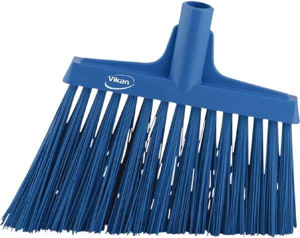 Vikan - 9-1/2" Wide, Blue Synthetic Bristles, Angled Broom - Americas Industrial Supply