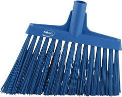 Vikan - 9-1/2" Wide, Blue Synthetic Bristles, Angled Broom - Americas Industrial Supply