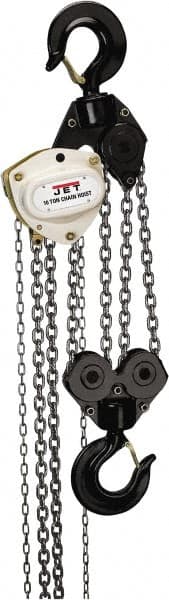 Jet - 22,000 Lb Lifting Capacity, 15' Lift Height, Hand Hoist - Made from Chain - Americas Industrial Supply