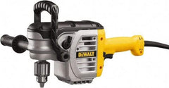 DeWALT - 1/2" Keyed Chuck, 330 & 1,300 RPM, End Handle Electric Drill - 11 Amps, 120 Volts, Reversible, Includes Chuck Key with Holder & 2-Position Side Handle - Americas Industrial Supply