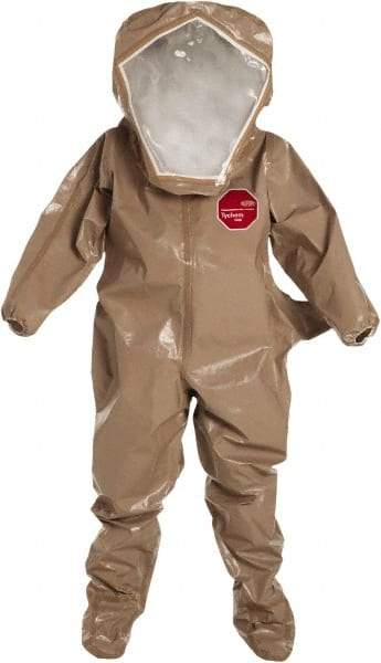 Dupont - Size 4XL, Tan, Chemical, Disposable Encapsulated Suit - Attached Hood, Elastic Ankle, Elastic Wrist - Americas Industrial Supply