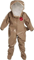 Dupont - Size 4XL, Tan, Chemical, Disposable Encapsulated Suit - Attached Hood, Elastic Ankle, Elastic Wrist - Americas Industrial Supply