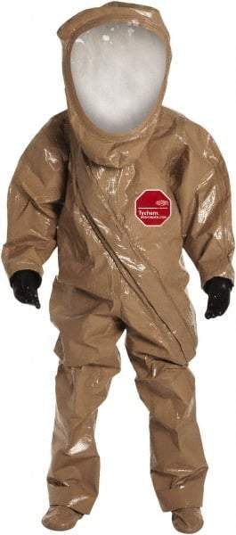 Dupont - Size 4XL, Tan, Chemical, Disposable Encapsulated Suit - Attached Hood, Elastic Ankle, Elastic Wrist - Americas Industrial Supply