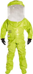 Dupont - Size M, High Visibility Lime, Chemical, Disposable Encapsulated Suit - Attached Hood, Elastic Ankle, Elastic Wrist - Americas Industrial Supply