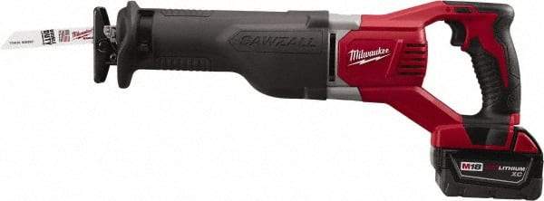 Milwaukee Tool - 18V, 0 to 3,000 SPM, Cordless Reciprocating Saw - 1-1/8" Stroke Length, 19" Saw Length, 1 Lithium-Ion Battery Included - Americas Industrial Supply