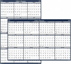 House of Doolittle - 1 Sheet, 66 x 33", Erasable Wall Calendar - Blue & Gray - Americas Industrial Supply