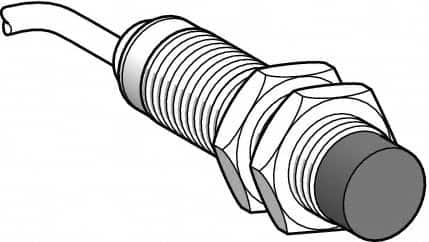 Telemecanique Sensors - NPN, PNP, NC, 8mm Detection, Cylinder, Inductive Proximity Sensor - 2 Wires, IP67, 12 to 24 VDC, M18x1 Thread, 41mm Long - Americas Industrial Supply