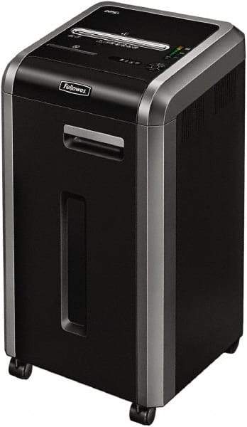 FELLOWES - 5/32 x 1-1/2" Strip, Cross Cut Manual Shredder - 17-1/8" Long x 17-3/4" Wide x 30" High, Level 4 Security, 16 Gal Wastebasket - Americas Industrial Supply