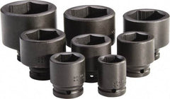 Proto - 8 Piece 3/4" Drive Standard Deep Impact Socket Set - 6 Points, 1-1/16 to 2-3/8", Inch Measurement Standard - Americas Industrial Supply