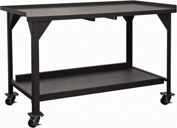 Durham - 60 Wide x 30" Deep x 39-1/2" High, Steel Workbench - Fixed Legs, Gray - Americas Industrial Supply