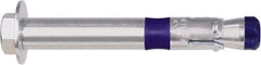 Powers Fasteners - 5/8" Diam, 5/8" Drill, 6" OAL, 1-5/8" Min Embedment Sleeve Concrete Anchor - Grade 8 Carbon Steel, Zinc-Plated Finish, Hex Head, Hex Drive - Americas Industrial Supply