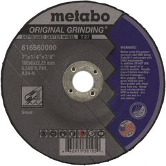 Metabo - Depressed-Center Wheels Wheel Diameter (Inch): 4-1/2 Wheel Thickness (Decimal Inch): 0.2500 - Americas Industrial Supply