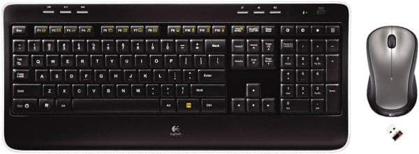 Logitech - Black Keyboard/Mouse - Use with Windows XP, Vista, 7, 8 - Americas Industrial Supply