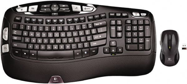 Logitech - Black Keyboard/Mouse - Use with Windows XP, Vista, 7, 8 - Americas Industrial Supply