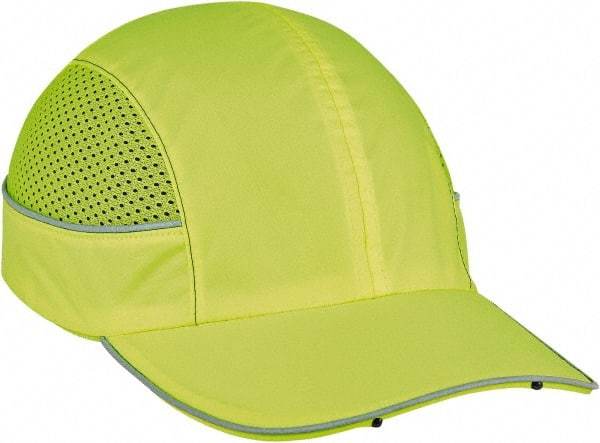 Ergodyne - Nylon Bump Cap with LED Lights - Adjustable Locking Strap, Vented, Lime - Americas Industrial Supply