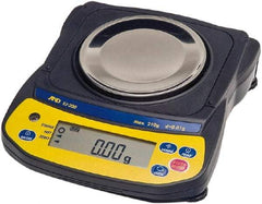 A&D Engineering - 310 g, 0.01 g Graduation, Backlit Graphic LCD Portable Balance - 4.3" Platform Diam, External Calibration - Americas Industrial Supply