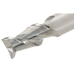 Iscar - 1/4", 1/2" LOC, 1/4" Shank Diam, 2-1/2" OAL, 2 Flute, Solid Carbide Square End Mill - Single End, Uncoated, Spiral Flute, 45° Helix, Right Hand Cut, Right Hand Flute - Americas Industrial Supply