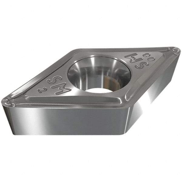 Iscar - DCMT3-2 SM Grade IC9350 Carbide Turning Insert - TiCN/Al2O3/TiN Finish, 55° Diamond, 3/8" Inscr Circle, 5/32" Thick, 1/32" Corner Radius - Americas Industrial Supply