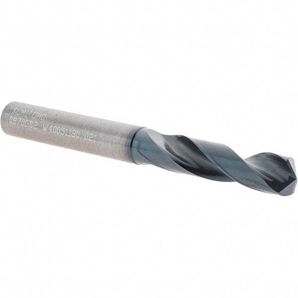 Sumitomo - 8.7mm 135° Solid Carbide Screw Machine Drill Bit - TiAlCr/TiSi Finish, 38mm Flute Length, 82mm OAL - Americas Industrial Supply