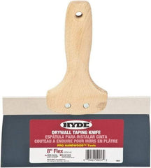 Hyde Tools - 8" Wide Flexible Blade Steel Joint Knife - Flexible, Hardwood Handle - Americas Industrial Supply