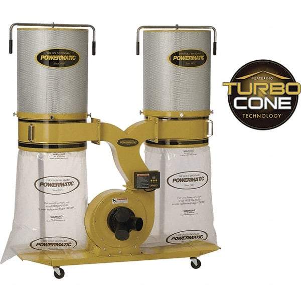 Jet - 230/460 Volt Dust Collector - 236 CFM Air Flow, 11.31" Static Pressure Water Level - Americas Industrial Supply