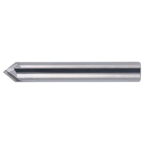 ‎1/4″ × 1/4″ × 2-1/2″ STR / RHC Solid Carbide 4-Flute Single End Chamfer Tool - Bright - Exact Industrial Supply