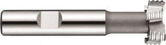 DORMER - 21mm Cut Diam, 9mm Cut Width, 0.3937" Neck Diam, 0.4724" Shank Diam, Cobalt T-Slot Cutter - Uncoated, 12mm Bolt, Staggered Teeth, 6 Teeth, Weldon Flat - Americas Industrial Supply