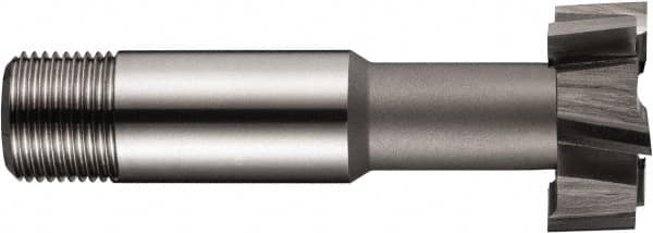 DORMER - 21mm Cut Diam, 9mm Cut Width, 0.3937" Neck Diam, 0.4724" Shank Diam, M2 High Speed Steel T-Slot Cutter - Uncoated, 12mm Bolt, Staggered Teeth, 6 Teeth - Americas Industrial Supply