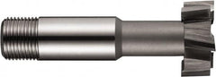 DORMER - 21mm Cut Diam, 9mm Cut Width, 0.3937" Neck Diam, 0.4724" Shank Diam, M2 High Speed Steel T-Slot Cutter - Uncoated, 12mm Bolt, Staggered Teeth, 6 Teeth - Americas Industrial Supply