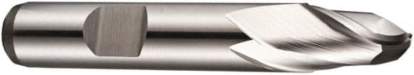 DORMER - 14mm Diam, 16mm LOC, 2 Flute Cobalt Ball End Mill - Uncoated, Single End, 73mm OAL, 12mm Shank Diam, Spiral Flute - Americas Industrial Supply