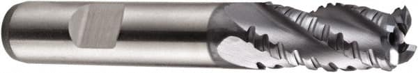 DORMER - 14mm Diam, Coarse Pitch, 26mm LOC, 4 Flute Cobalt Roughing Square End Mill - TiCN Finish, 83mm OAL, 12mm Shank Diam, Single End, Extended Reach, 30° Helix - Americas Industrial Supply